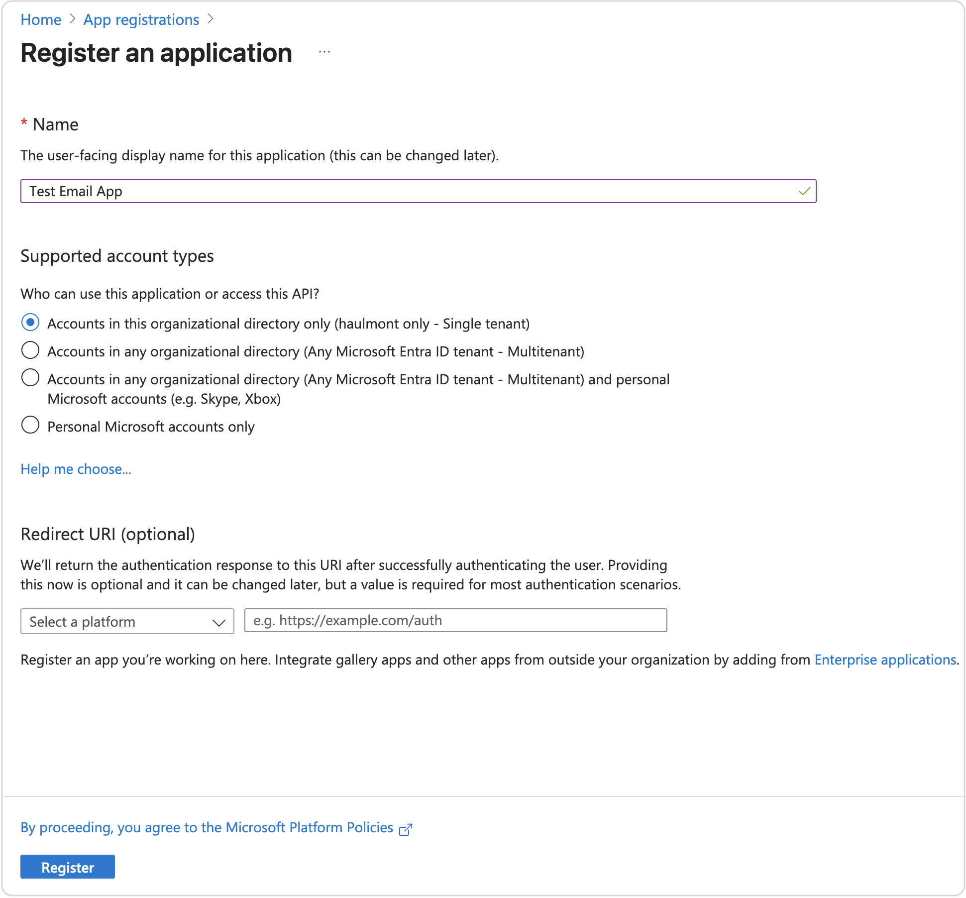 microsoft oauth app