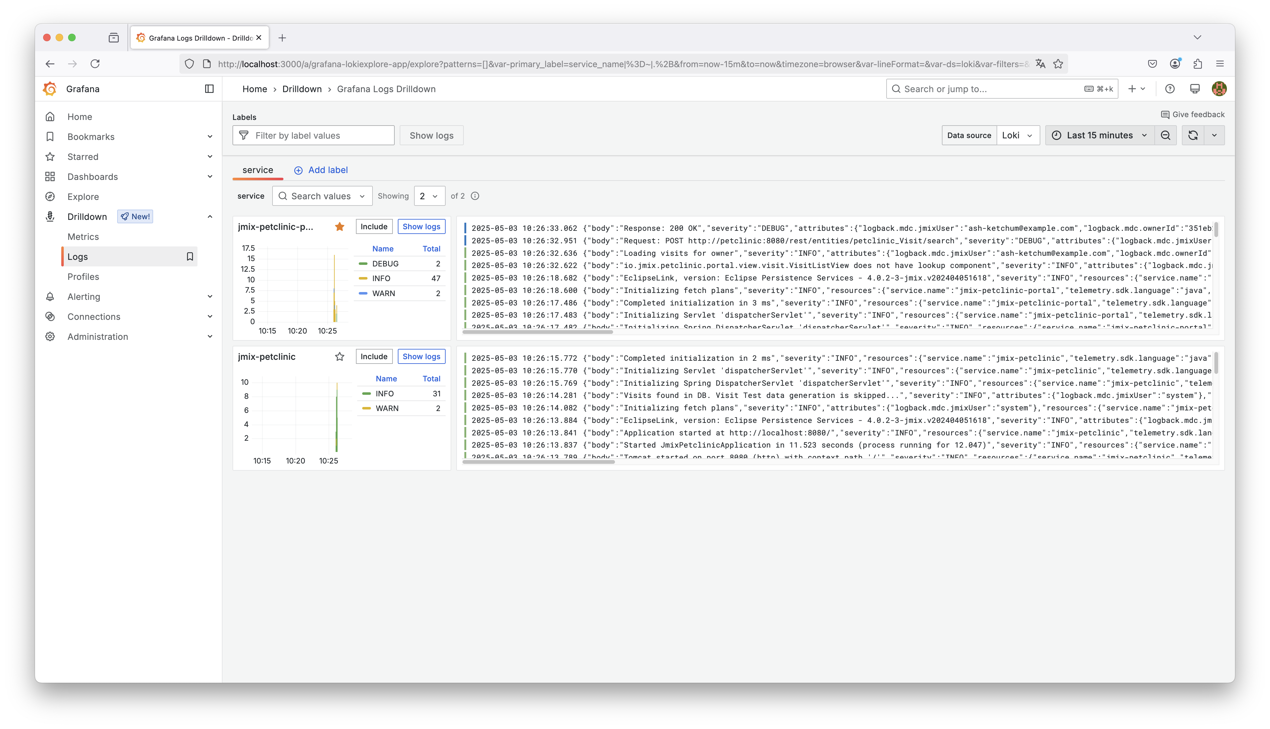 Grafana Log Overview