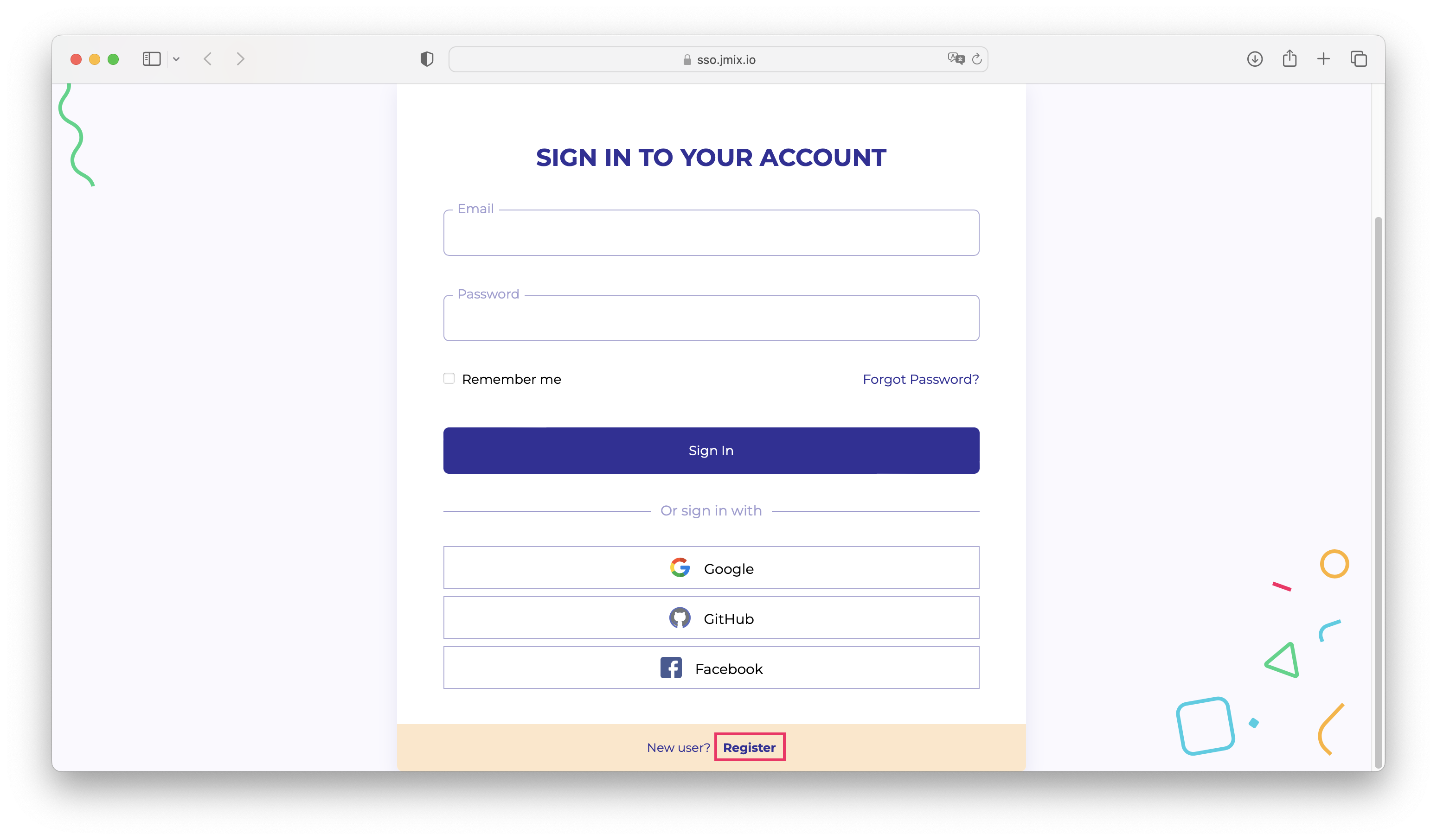 login form