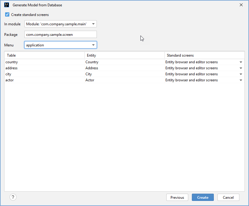 generate data model step3