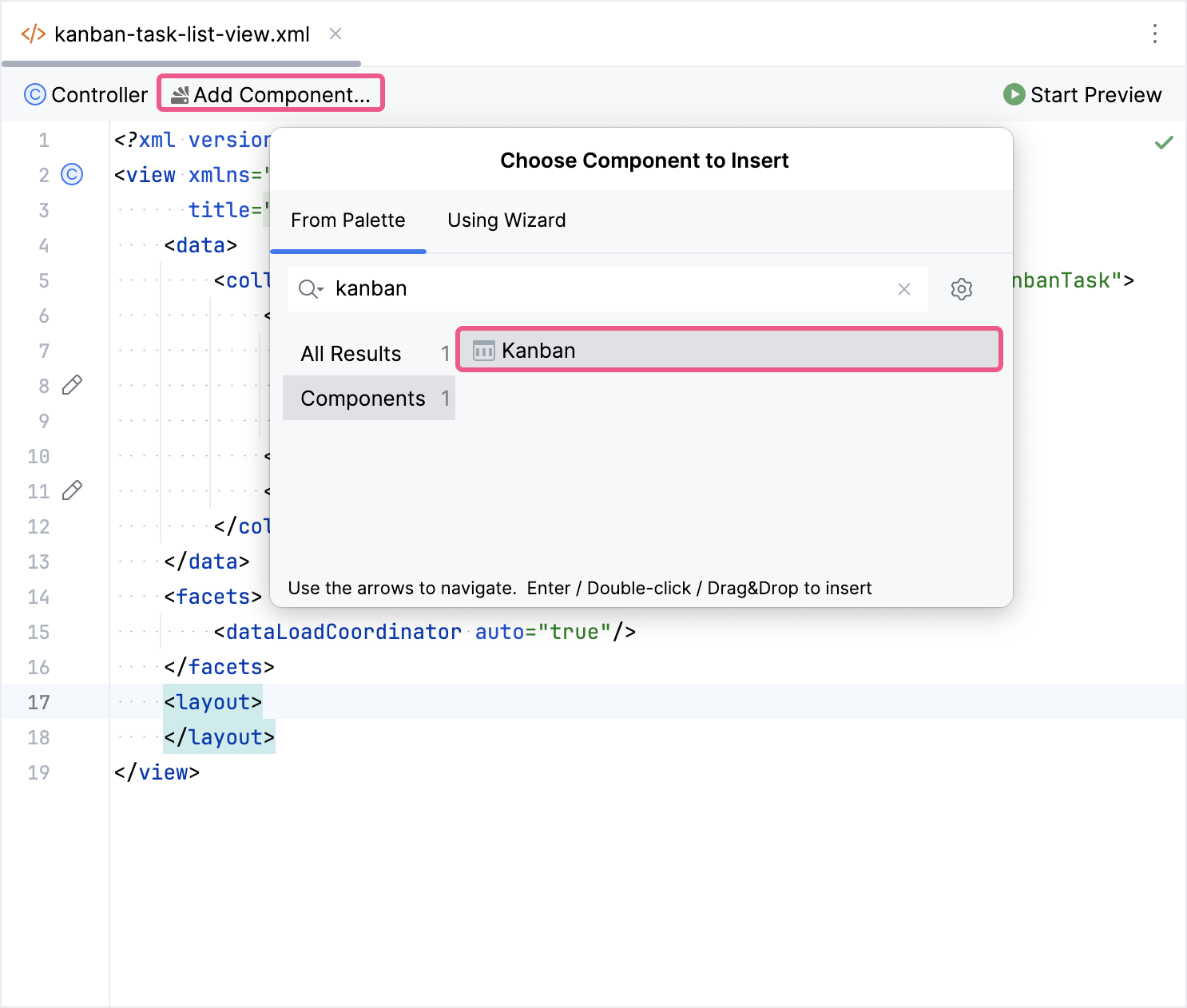 create kanban component