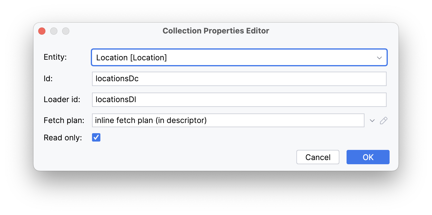 location collection container