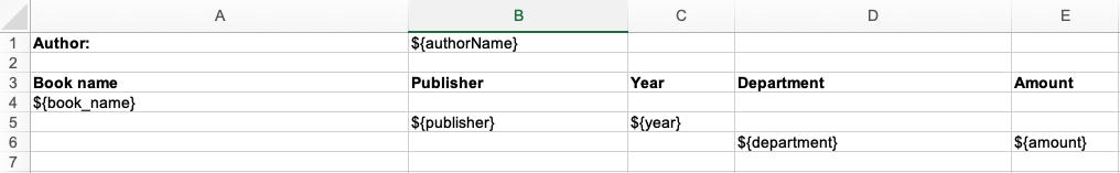 report template xls